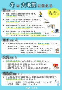 冬の大地震に備えましょう